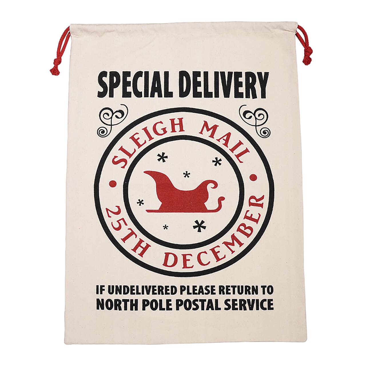 Personality Case™ 19" x 26" Sleigh Mail Cotton Christmas Drawstring Bag